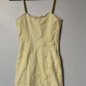 H&M Yellow Denim Bodycon Dress